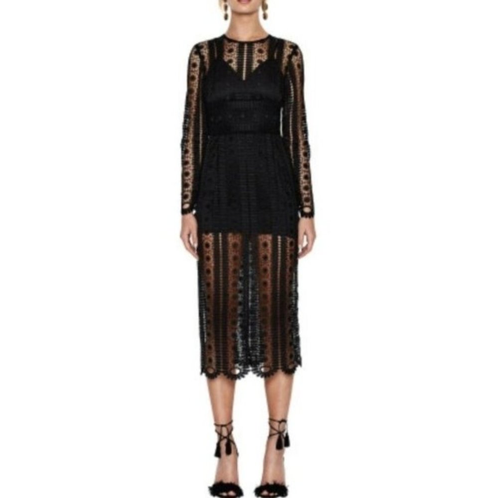 Alice McCall like a dream lace dress Black Sz 10 RRP $420 AS NEW races embroided
